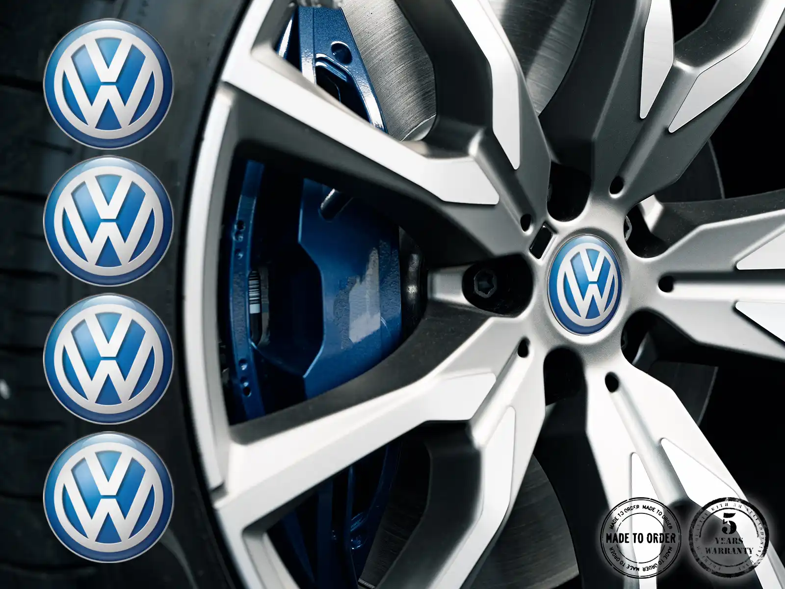 VW Calcomanía de Aro Marca Pegatinas Silicona Custom